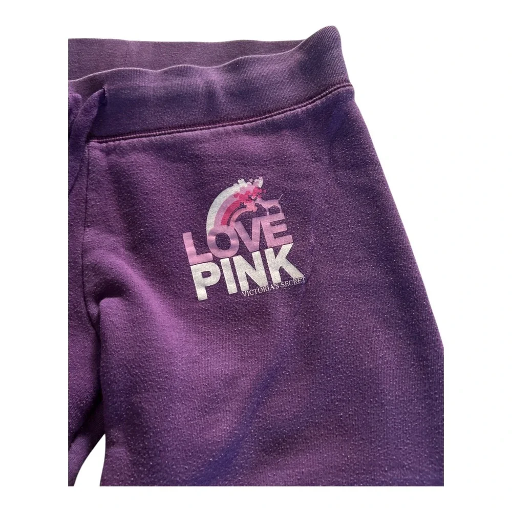 Victorias Secret Vintage Pink Drawstrings Cropped Sweatpant Womens XS Purple Y2K